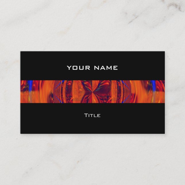 Orb Red stripe business card black back (Front)