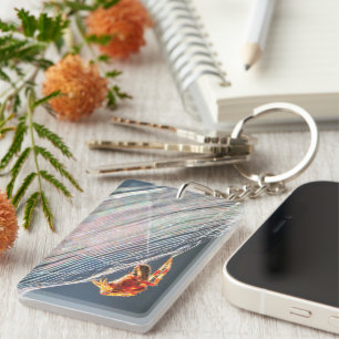 Orb Spider on Web Key Ring