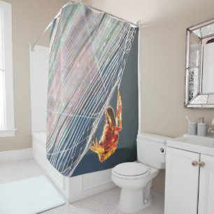 Orb Spider on Web  Shower Curtain
