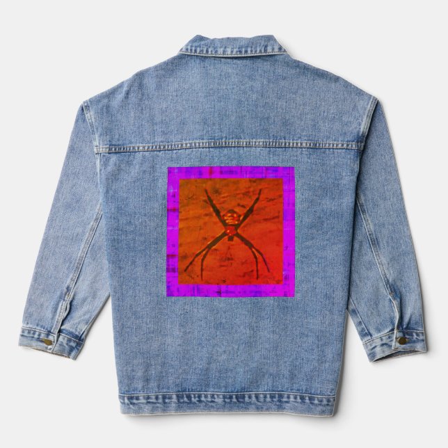 Orb Weaver/Cry Here Purple, Denim Jacket (Back)