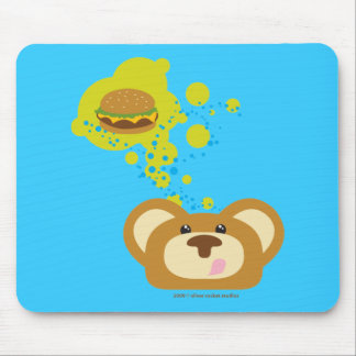 orbiebear with cheese burger mouse pad