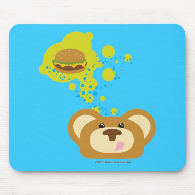 orbiebear with cheese burger mouse pad (Front)
