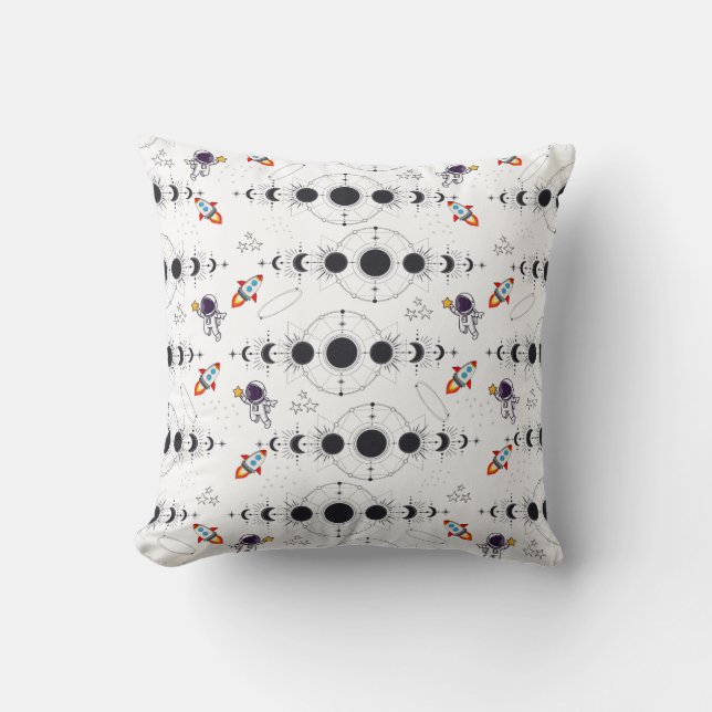Orbit Buddies: Astronaut, Rocket & phases of the M Cushion (Front)