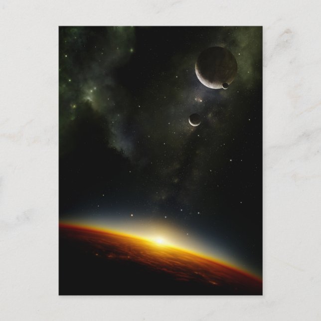 Orbit of an alien planet postcard (Front)