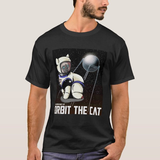 Orbit the Cat Retro T-Shirt (Front)