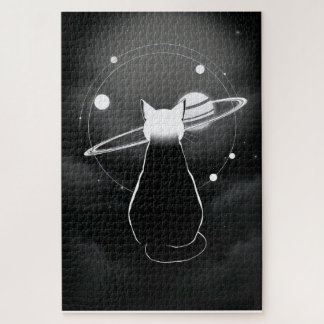 Orbiting Cosmic Cat Jigsaw Puzzle