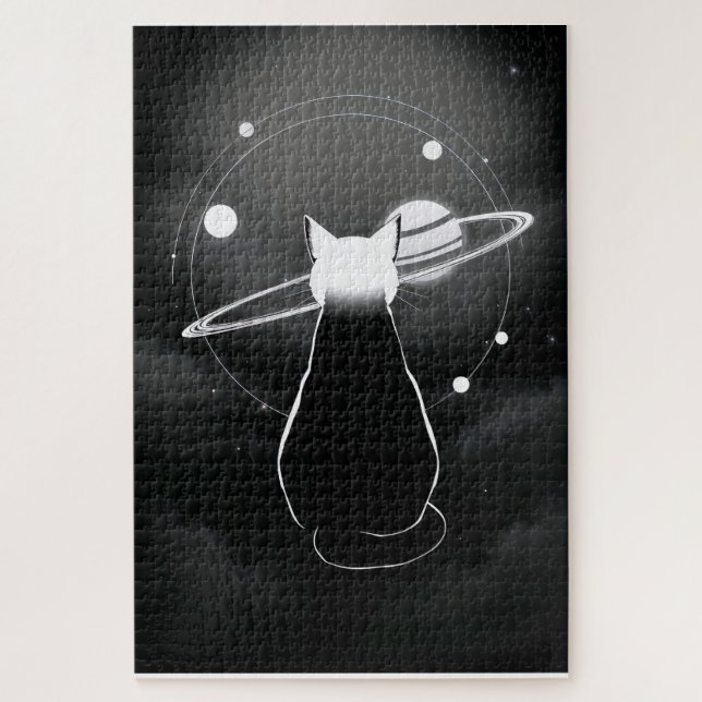 Orbiting Cosmic Cat Jigsaw Puzzle (Vertical)