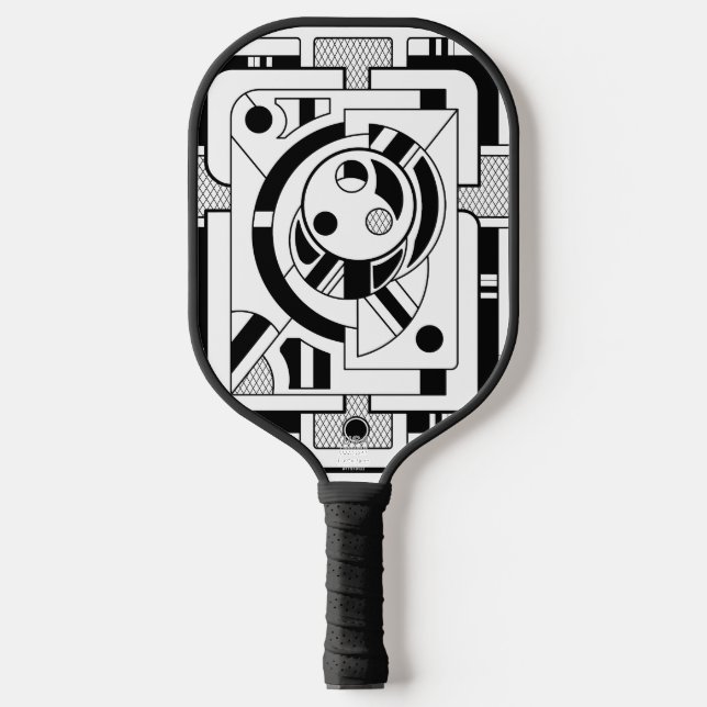 Orbitron Minimal -Abstract Geometric Line Art Pickleball Paddle (Front)