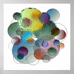 Orbs Planets Abstract Shapes Poster