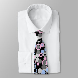 Orbs Polka Dot Black Two-sided Printed Tie
