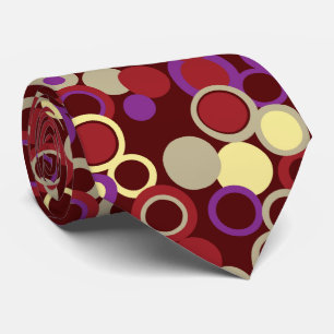 Orbs Polka Dot Burgundy Two-sided Printed Tie