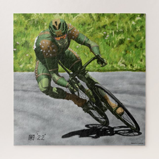 Orc Cyclist Bike Racing Large Fantasy Art Puzzle (Vertical)