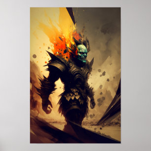 Orc Warlord Fantasy Poster D&D Decor 3