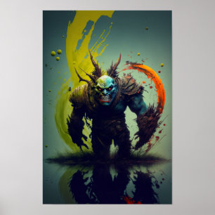 Orc Warrior Fantasy Poster Gamer Art 2