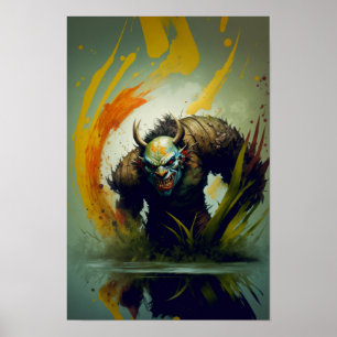 Orc Warrior Fantasy Poster Gamer Art 4