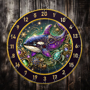 Orca and Turtle Themed Wall Art Dartboard