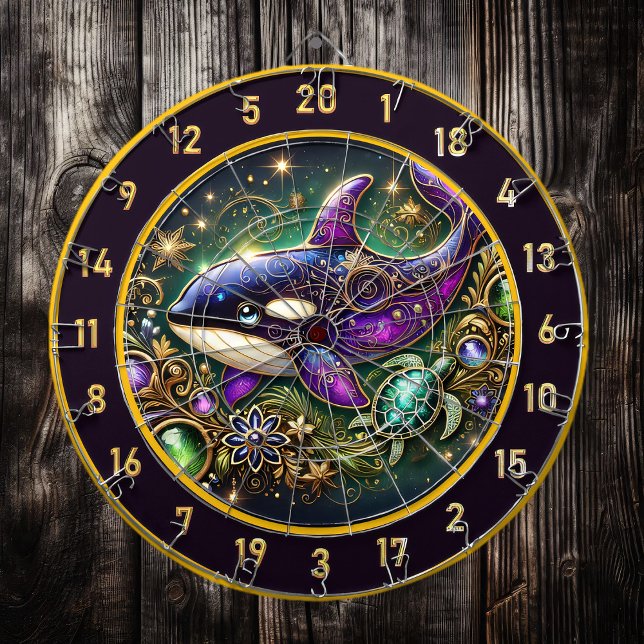 Orca and Turtle Themed Wall Art Dartboard (Creator Uploaded)