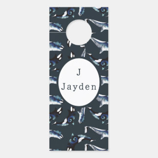 Orca Baby Boy Teal Door Hanger
