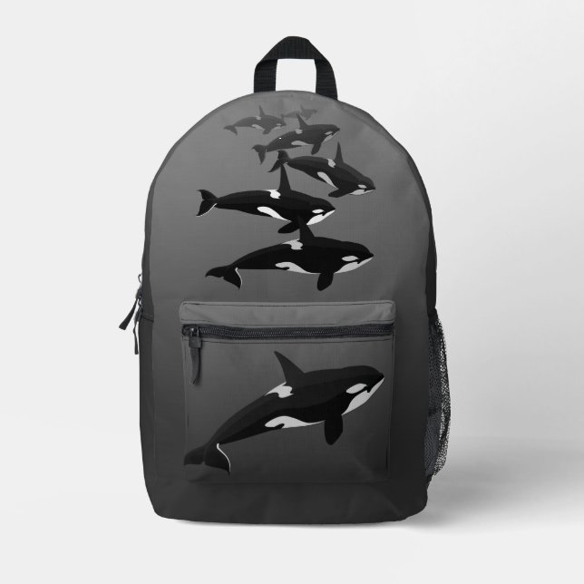 Orca Backpack Killer Whale School Bags Customise (Front)