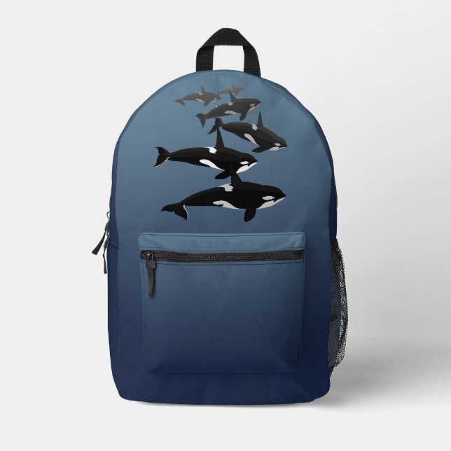 Orca Backpack Killer Whale School Bags Customise (Front)