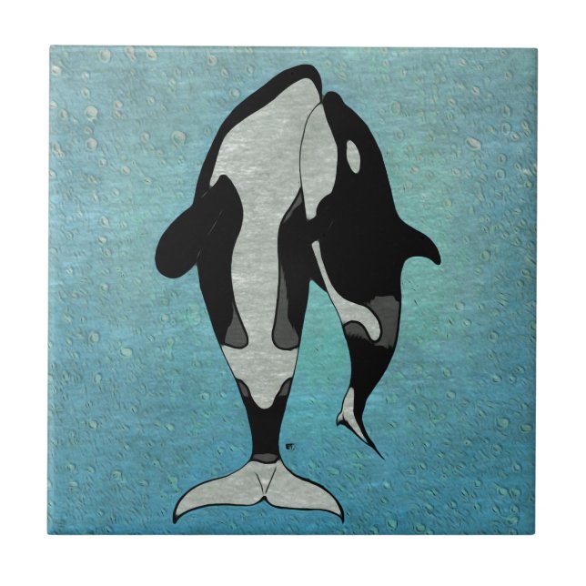 Orca Blue Ceramic Tile (Front)