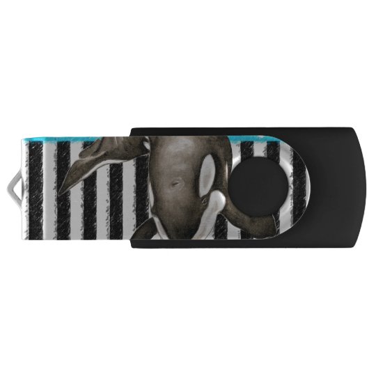 Orca Blue Polka Dot USB Flash Drive