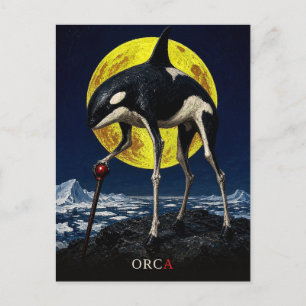 Orca Cane gothic Surreal Postcard