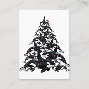 Orca Christmas Tree for Ocean and Marine Life Love Calling Card