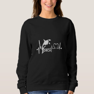 Orca Dolphin Whale Heartbeat Heart Rate Heart Line Sweatshirt