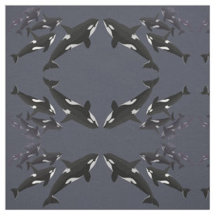 Orca Fabric Killer Personalised Whale Art Fabric