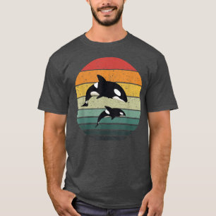 Orca Family Vintage Retro Art, Killer Whale Family T-Shirt