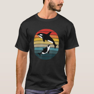 Orca Family Vintage Retro Killer Whale Family T-Shirt