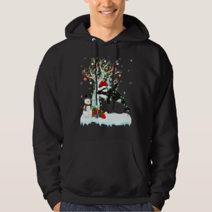 Orca Fish Xmas Tree Lighting Santa Hat Orca Christ Hoodie
