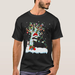 Orca Fish Xmas Tree Lighting Santa Hat Orca Christ T-Shirt