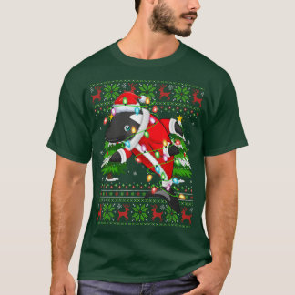 Orca Fish Xmas Tree Matching Santa Orca Ugly Chris T-Shirt