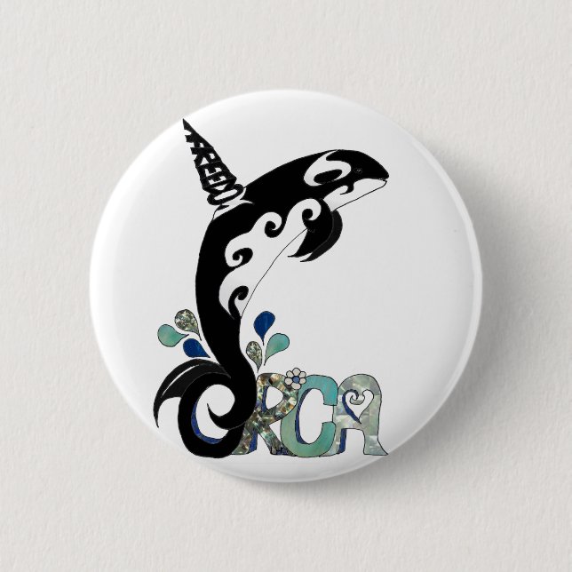 Orca Freedom Art 6 Cm Round Badge (Front)