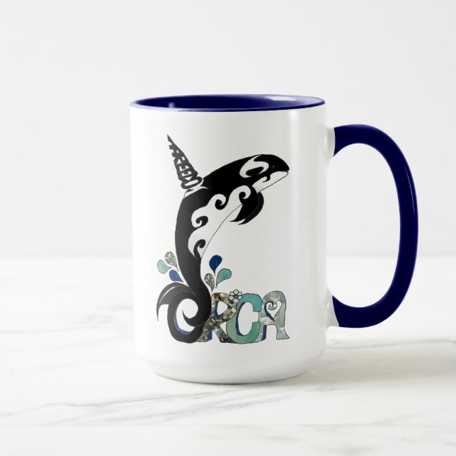 Orca Freedom Art Coffee Mug (Right)