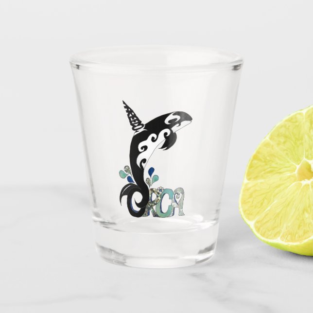 Orca Freedom Art Shot glass (Front)