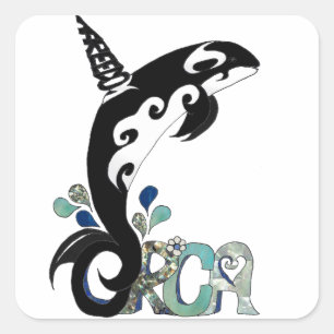 Orca Freedom Art Square Sticker