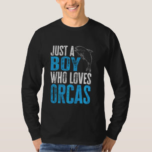 Orca Graphic For Boys Men Kids Whale Long Sleeve T-Shirt