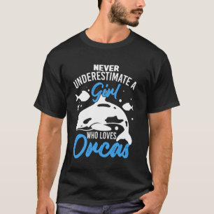 Orca  Graphic For Women Girls Kids Whale Long Slee T-Shirt