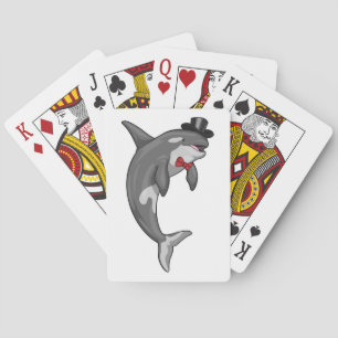 Orca Groom Cylinder Wedding Playing Cards