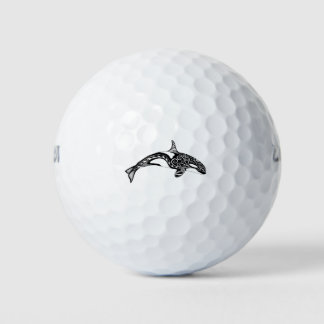 Orca - Hand Drawn - Black and White Golf Balls