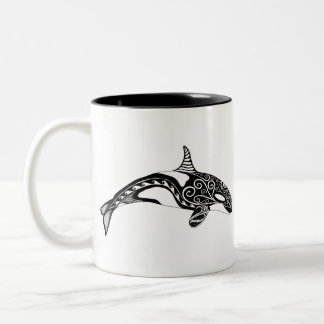 Orca - Hand Drawn - Black and White Two-Tone Coffee Mug