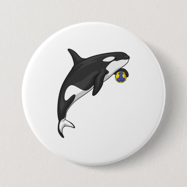 Orca Handball player Handball 7.5 Cm Round Badge (Front)
