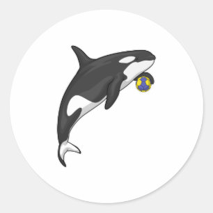 Orca Handball player Handball Classic Round Sticker