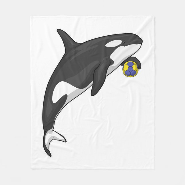 Orca Handball player Handball Fleece Blanket (Front)