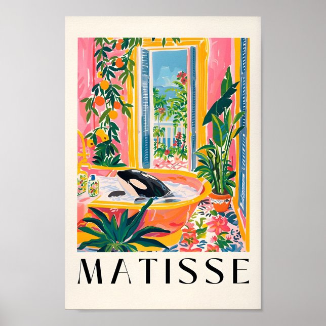 Orca In Bathtub Poster, Matisse Print, Maximalist  Poster (Front)