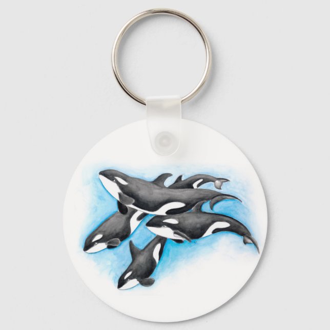 orca in blue key ring (Front)