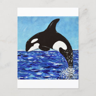Orca in the Blue Painting Postcard